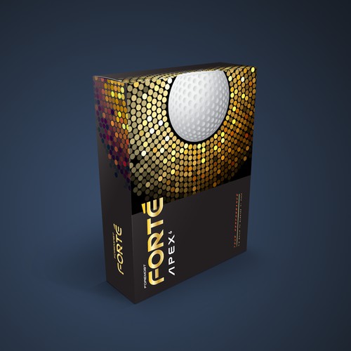 Create a futuristic, high-end packaging golf ball box for Foremost Golf