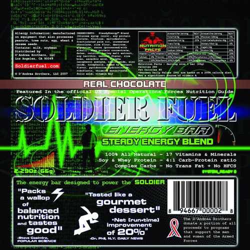 The SOLDIER FUEL™ Energy Bar needs a new wrapper design