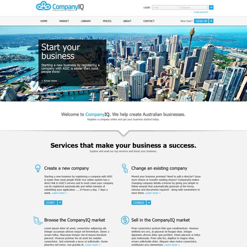 Create the next website design for CompanyIQ
