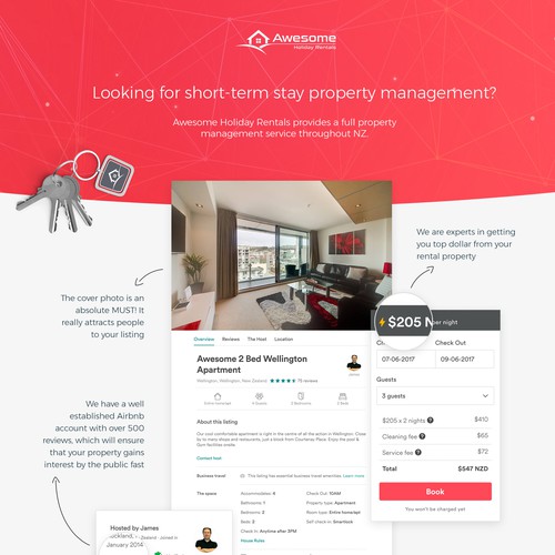 Landing Page for Awesome Holiday Rental