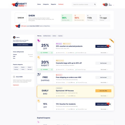 Entry for High-Converting Coupon & Cashback Website (AI-Verified Vouchers) contest