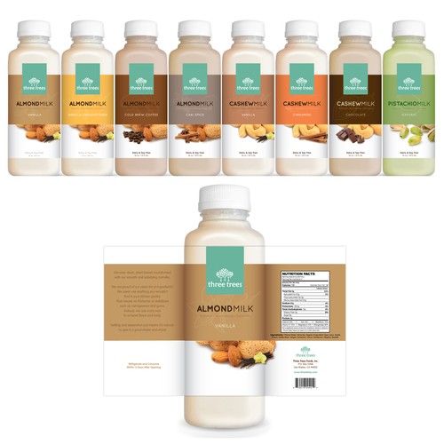 Bottle Label Design for Three Trees 