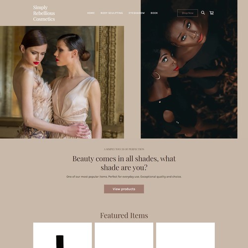 WEBSITE DESIGN FOR MAKE UP BRAND - SIMPLY REBELLIOUS