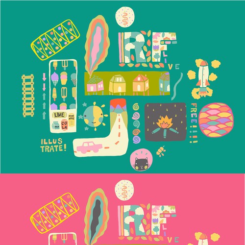 colorful illustration for laptop