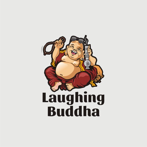 Laughing Buddha, with fun and lighthearted logo