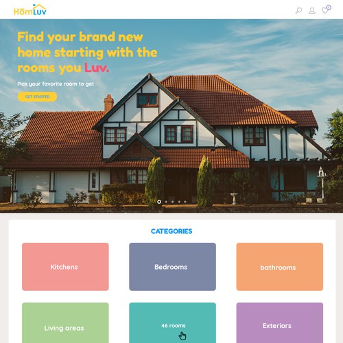  Fresh, feminine, interactive homepage for HomLuv.com