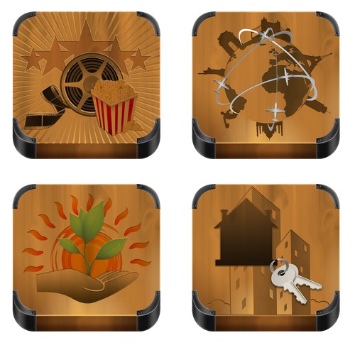Create attractive 8 icons (+8 through 1-to-1 project) for augmentedreality scanning purposes