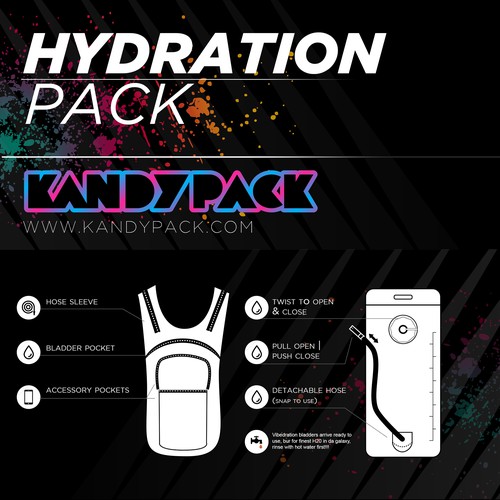 Modern hangtag for Hydration Pack