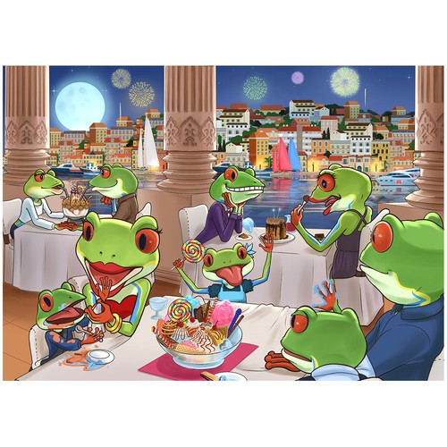 Frog Dinner Illustration