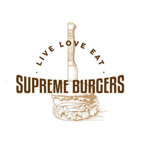 Supreme Burger Vintage Logo Illustration