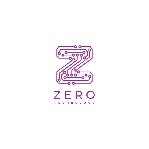 Letter Z Circuit Technology Logo - Minimalist Tech Branding