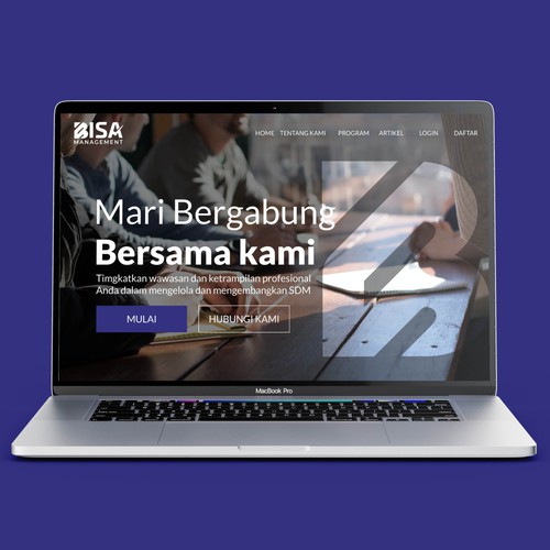 Simple modern web design for Bisa Management