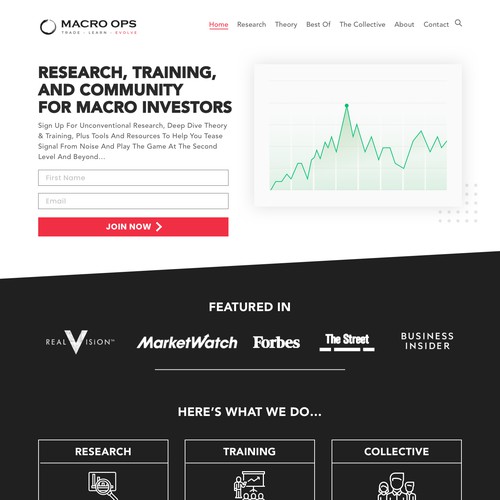 Macro Ops landing page design