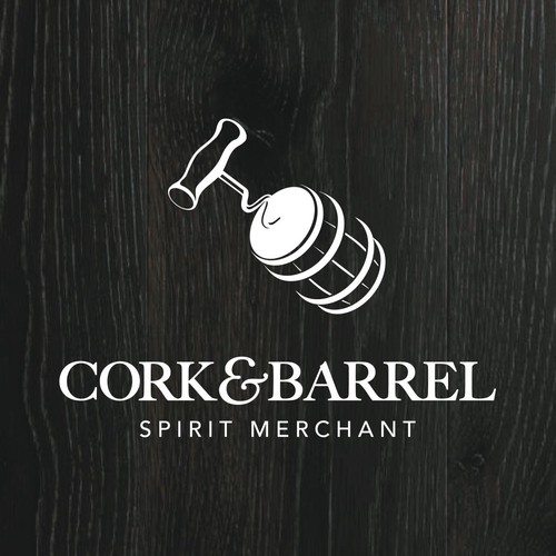 Create a brand package for an upscale liquor store The Cork & Barrel