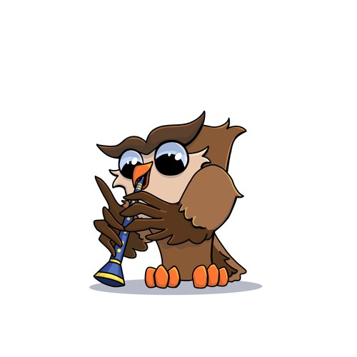 Owl mascot for music school