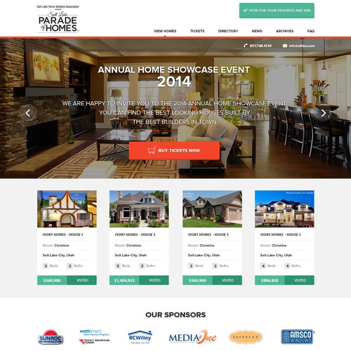 Design the website for a new home showcase event