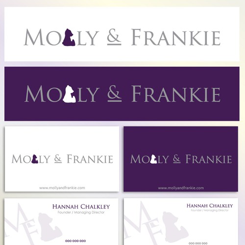 logo and business card for Molly & Frankie