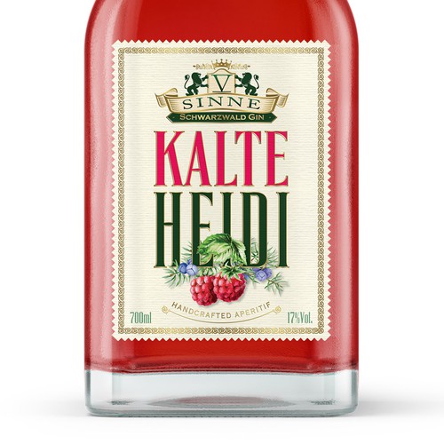 Label for Raspberry Flavored Aperitif