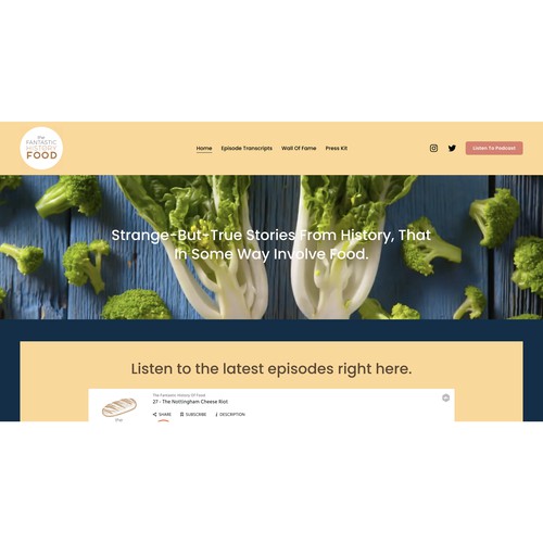 History Of Food Podcast Website