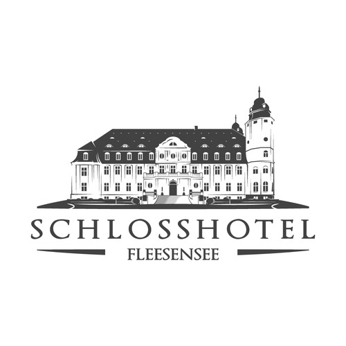 Zeichnen Sie ds Schloss als Logo
