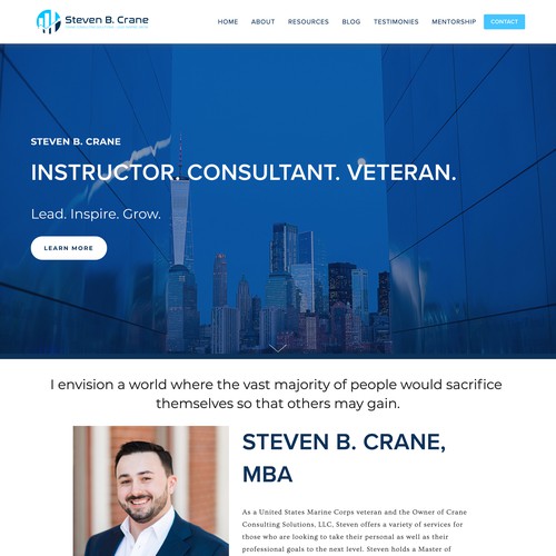 Modern Website for instructor and Veteran's Consulting Firm
