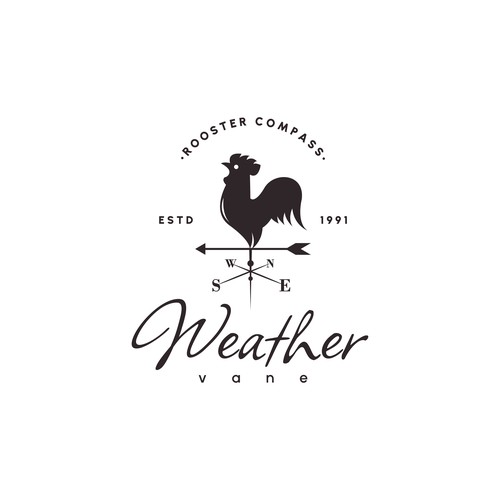 Rooster Compass Silhouette
