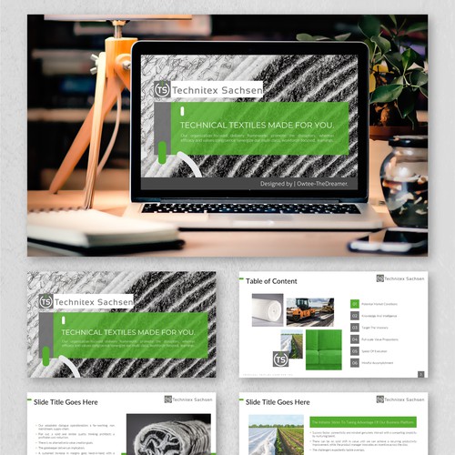 PowerPoint Design for the "Technitex Sachsen GmbH" Project.