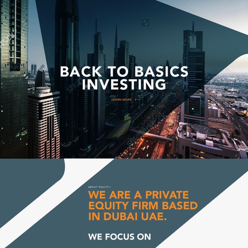 Bold website design for a private equity firm