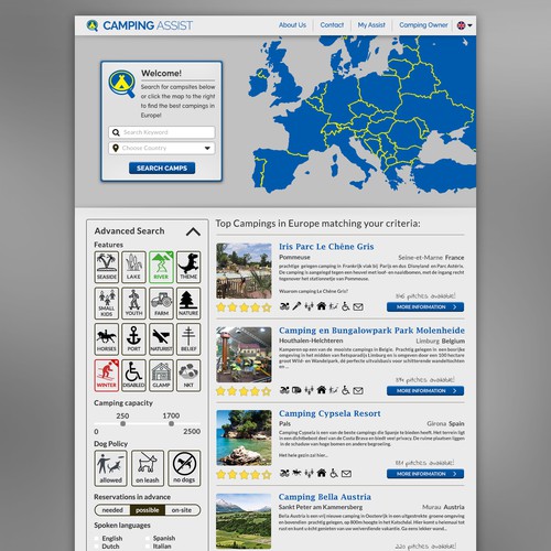 Camping Search Website