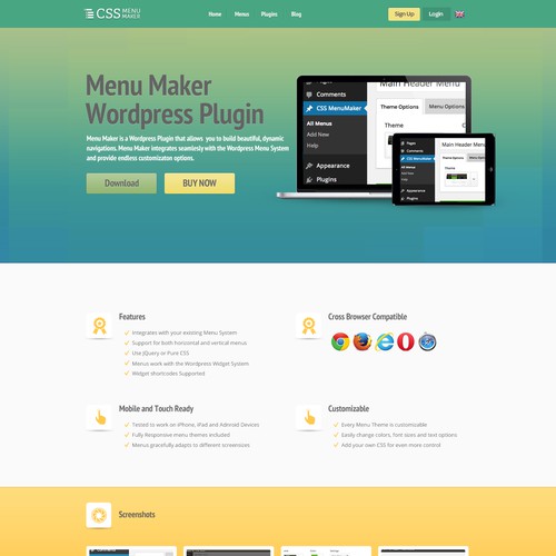 Landing/Sales page for a Wordpress Plugin