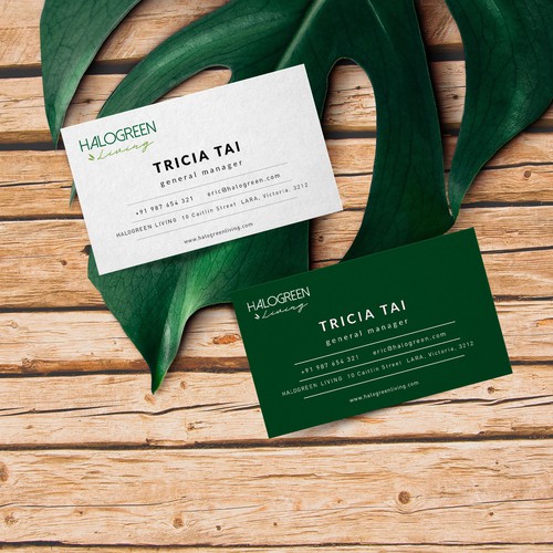 Business card fo Halogreen living 