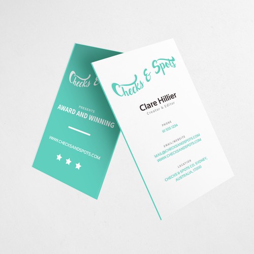 Checks And Spots Vertical Business Card