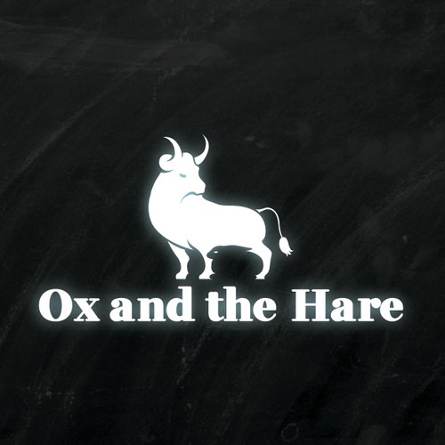 Negative space logo ox and hare logo