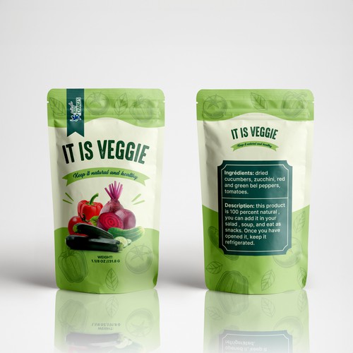 Stand Up Pouch Design for vegetable snacks 