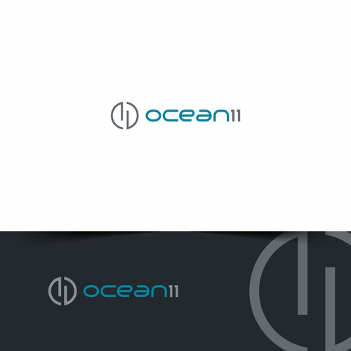 Logotipo moderno e minimalista para Ocean11, uma empresa do ramo de investimento com um posicionamento forte e inovador.