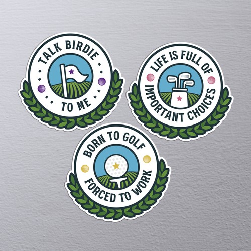 Golfer Hangout Stickers