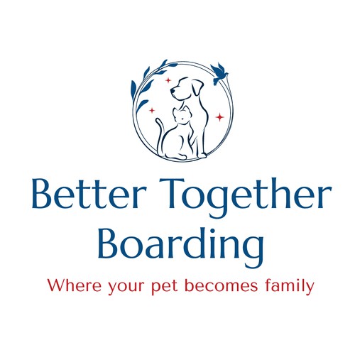 Logo for a family owned pet boarding and daycare