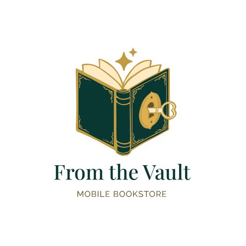 A whimsical logo for a mobile bookstore.