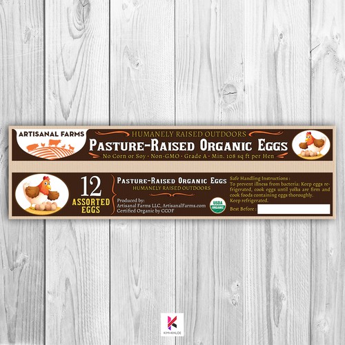 Packaging Label for Organic Eggs