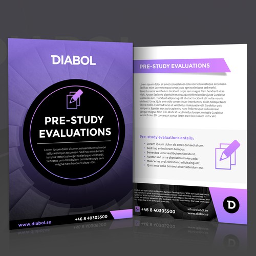 Simple graphic design of Diabol Flyer