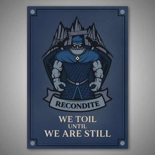 We made a poster design with a golem concept using a blue guild robe.