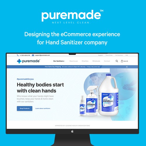 Designing the eCommerce experience for Hand Sanitizer brand