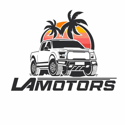 L A MOTORS logo design