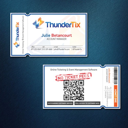 Ticket-Style Business Cards for ThunderTix
