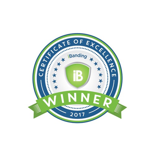 Retro badge for certificate of excellence.