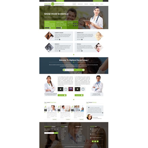 Create a compelling Dermatology Website