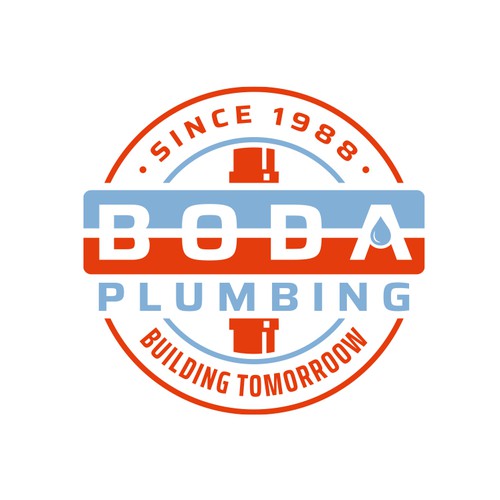 BODA Plumbing – Vintage Industrial Plumbing Logo Design