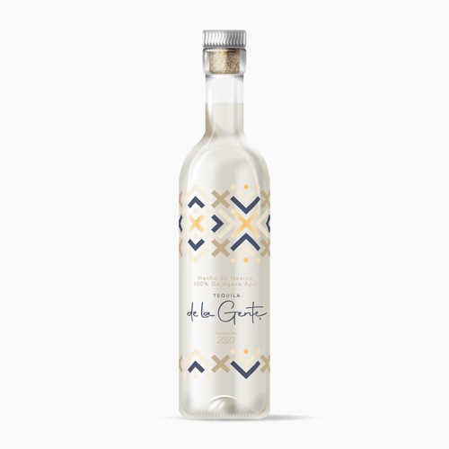 Bottle label design for "Tequila de la Gente""