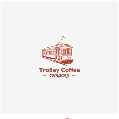 Hand illustrated logo inspired by Salt Lake City's Trolley train 