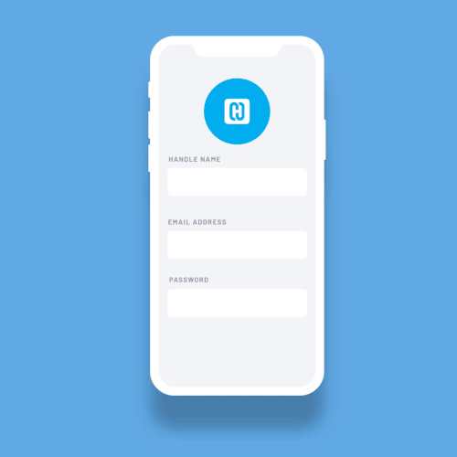Handle site mobile app mockup process